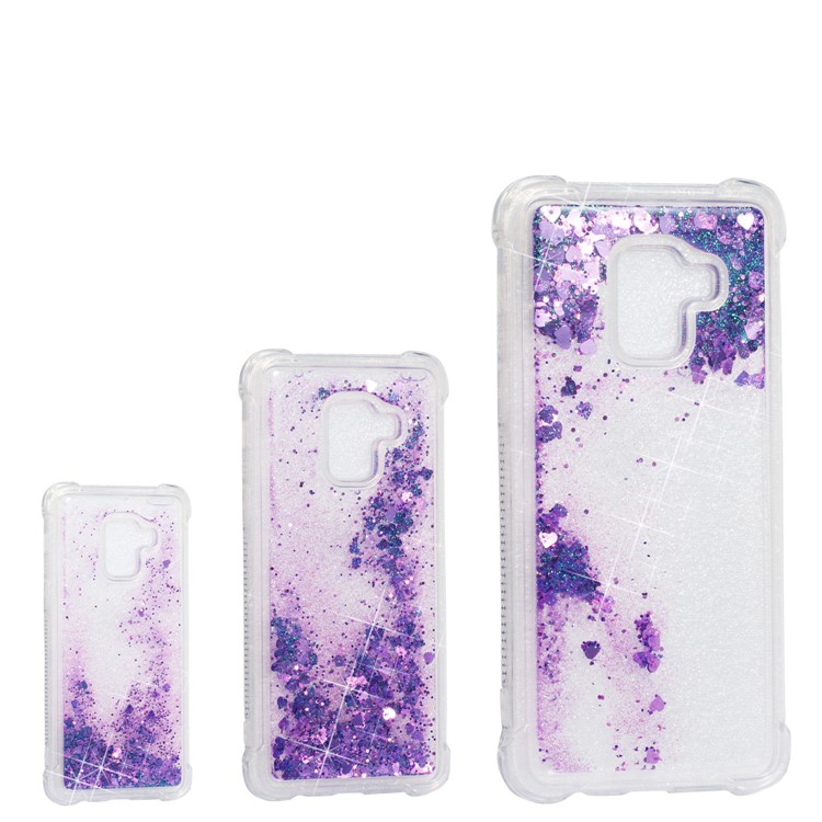 Dynamic Glitter Powder Sequins TPU Shockproof Case Cover Shell for Samsung Galaxy A8 (2018) - Purple-7