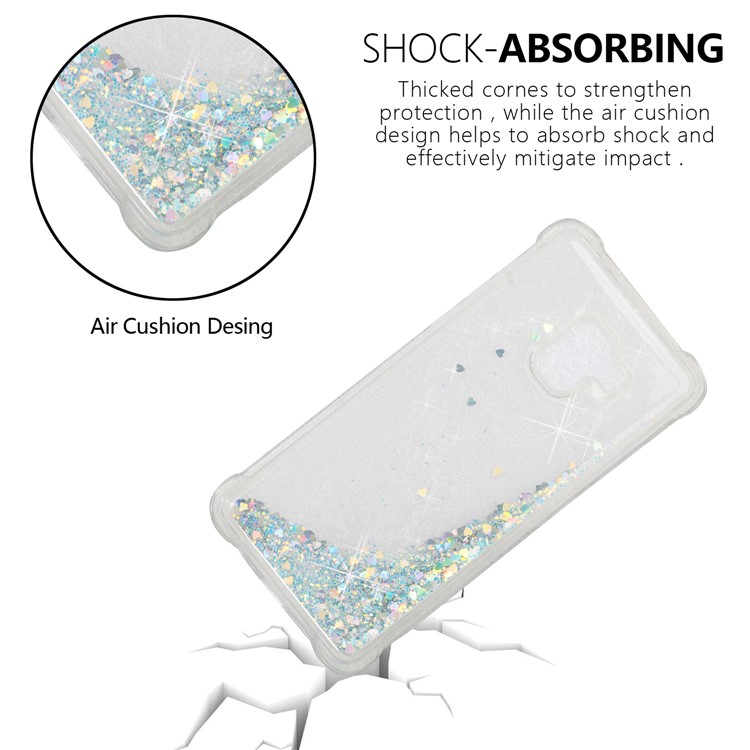 Dynamic Glitter Powder Sequins TPU Shockproof Case for Samsung Galaxy A8+ (2018) - Silver-5