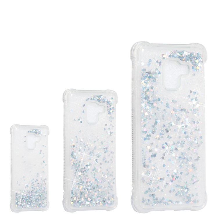 Dynamic Glitter Powder Sequins TPU Shockproof Case for Samsung Galaxy A8+ (2018) - Silver-7