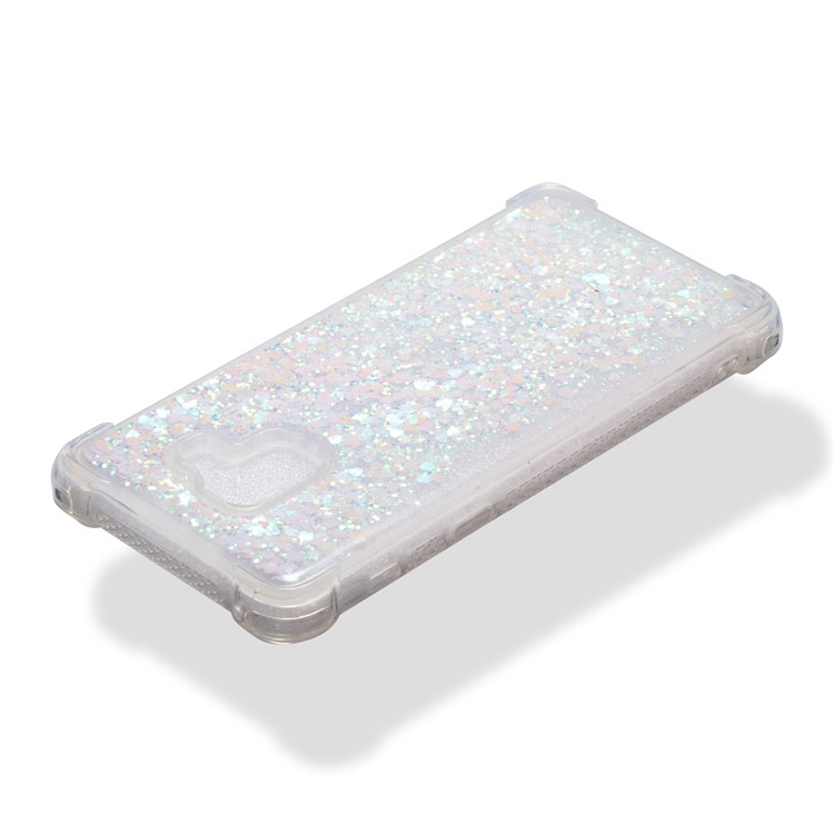 Dynamic Glitter Powder Sequins TPU Shockproof Shell for Samsung Galaxy A8+ (2018) - Pink-4