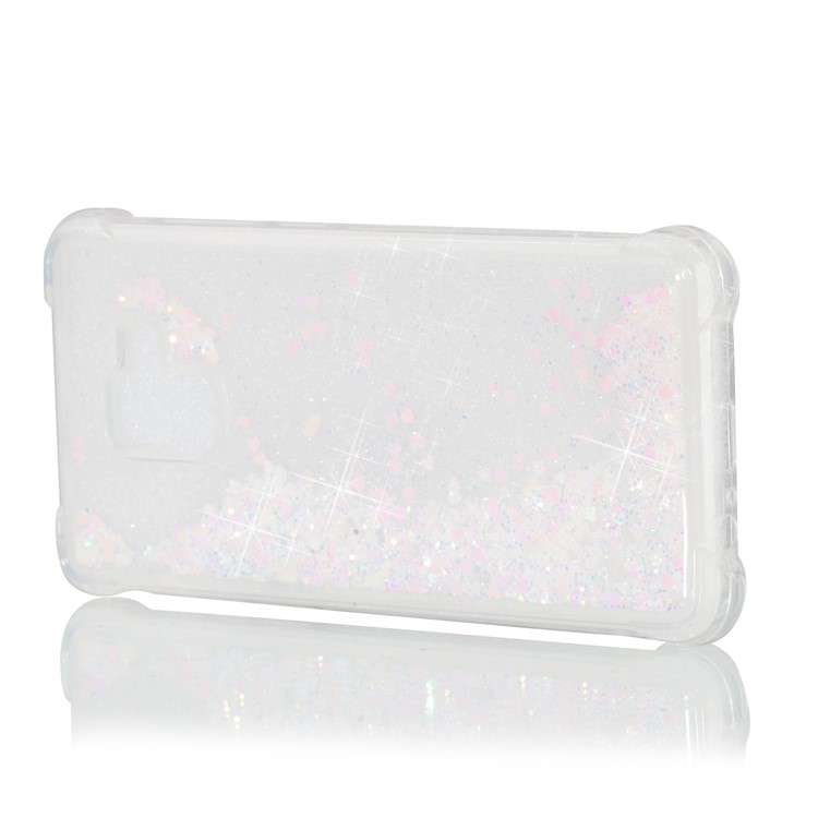 Dynamic Glitter Powder Sequins TPU Shockproof Shell for Samsung Galaxy A8+ (2018) - Pink-6