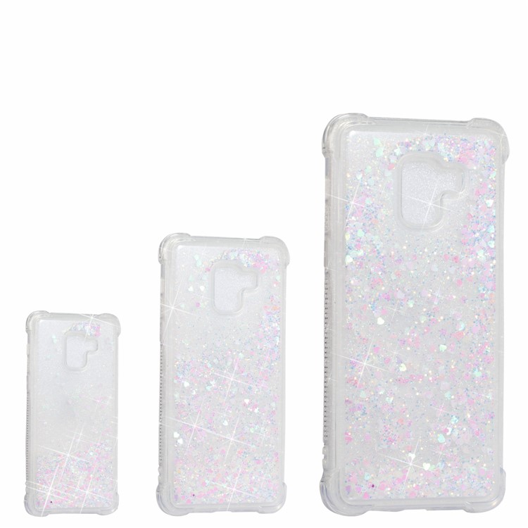Dynamic Glitter Powder Sequins TPU Shockproof Shell for Samsung Galaxy A8+ (2018) - Pink-7