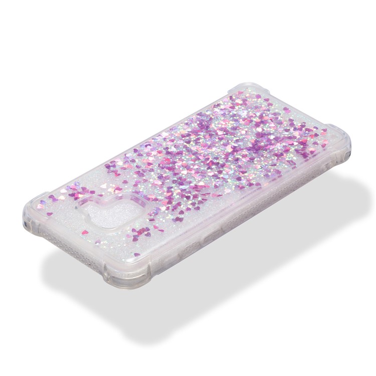 Dynamic Glitter Powder Sequins TPU Shockproof Phone Case for Samsung Galaxy A8+ (2018) - Rose-4