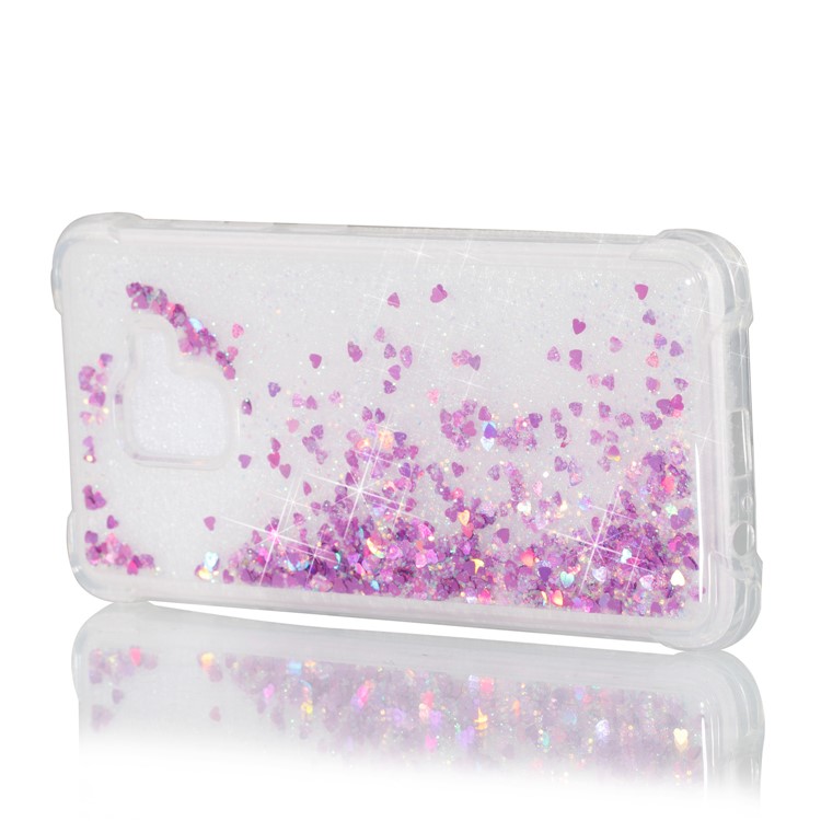 Dynamic Glitter Powder Sequins TPU Shockproof Phone Case for Samsung Galaxy A8+ (2018) - Rose-6