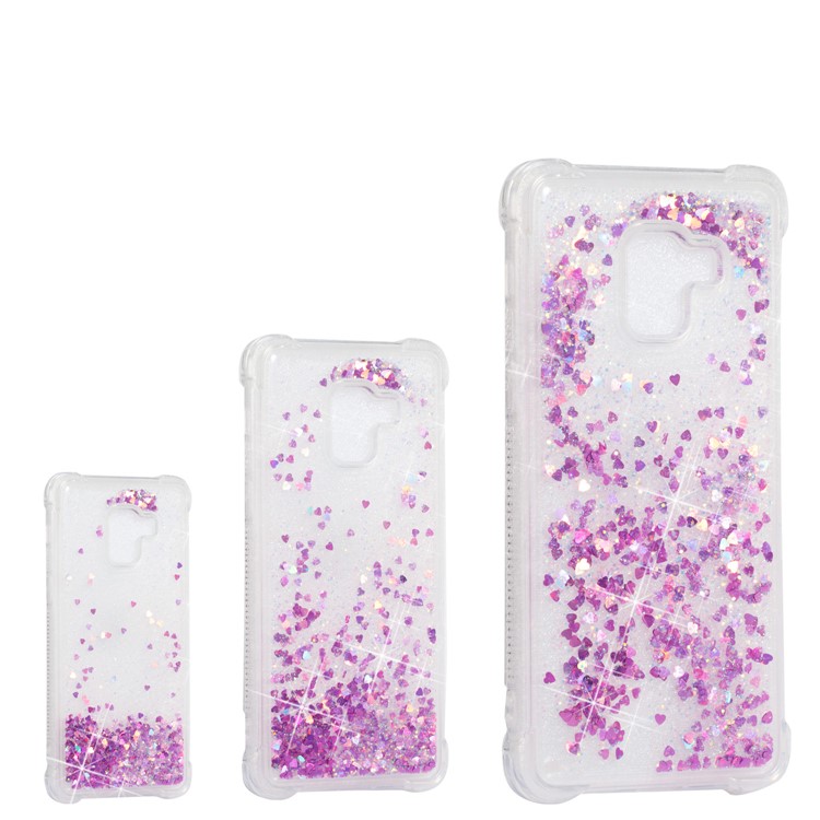 Dynamic Glitter Powder Sequins TPU Shockproof Phone Case for Samsung Galaxy A8+ (2018) - Rose-7