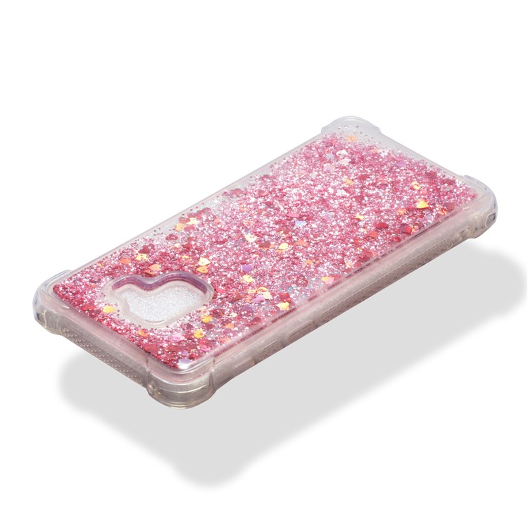 Dynamic Glitter Powder Sequins TPU Shockproof Cover Shell for Samsung Galaxy A8+ (2018) - Rose Gold-4