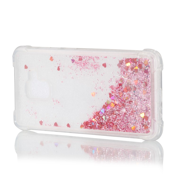 Dynamic Glitter Powder Sequins TPU Shockproof Cover Shell for Samsung Galaxy A8+ (2018) - Rose Gold-6