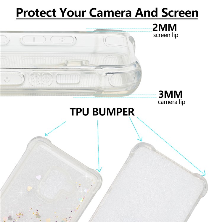 Dynamic Glitter Powder Sequins TPU Shockproof Protection Case for Samsung Galaxy A8+ (2018) - Gold-3