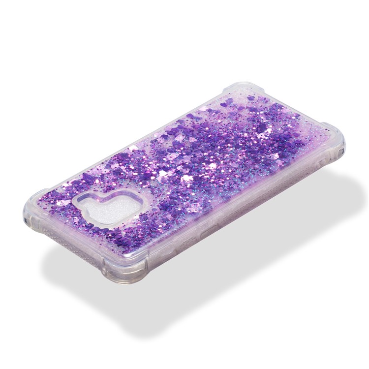 Dynamic Glitter Powder Sequins TPU Shockproof Cover Phone Shell for Samsung Galaxy A8+ (2018) - Purple-4