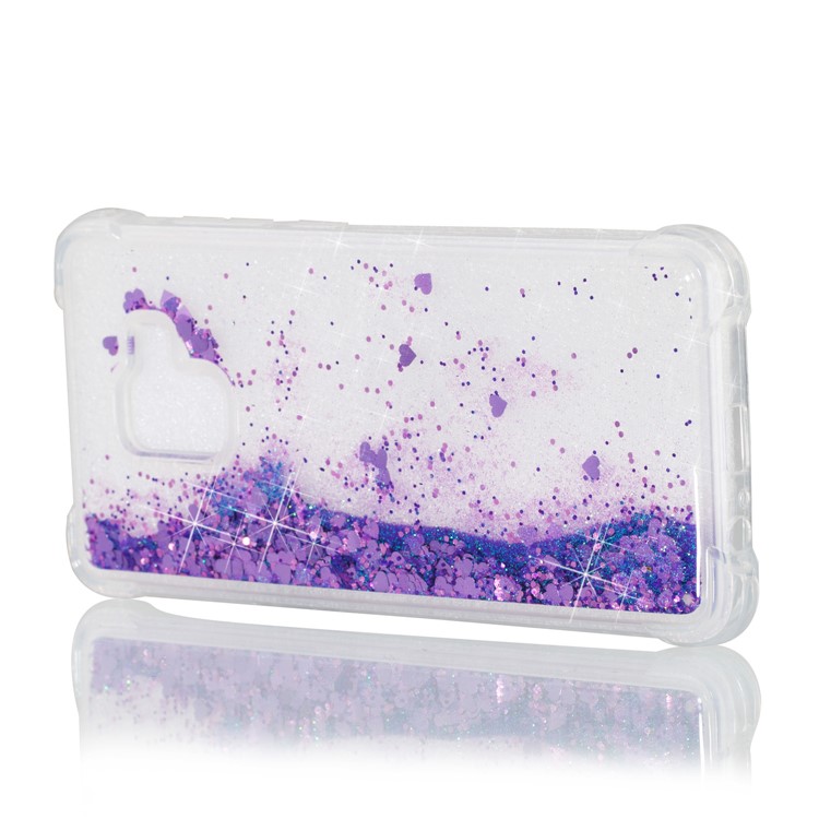 Dynamic Glitter Powder Sequins TPU Shockproof Cover Phone Shell for Samsung Galaxy A8+ (2018) - Purple-6