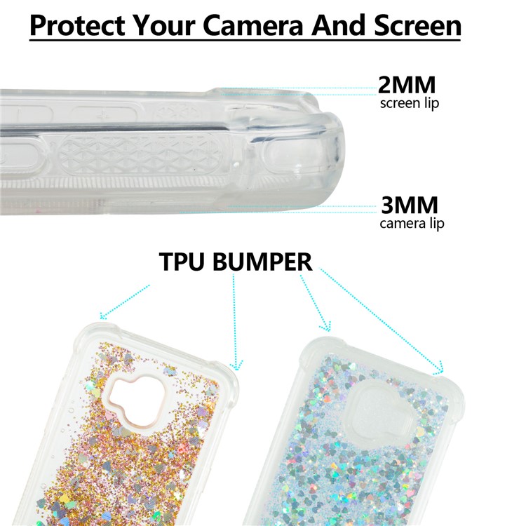 Dynamic Glitter Powder Sequins TPU Shockproof Case for Samsung Galaxy J2 Pro 2018 - Silver-2