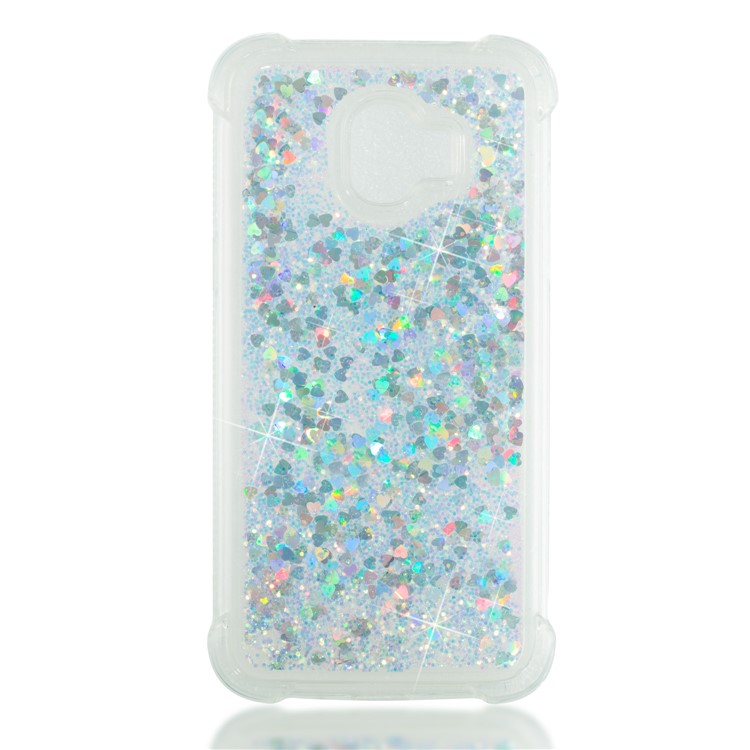 Dynamic Glitter Powder Sequins TPU Shockproof Case for Samsung Galaxy J2 Pro 2018 - Silver-4