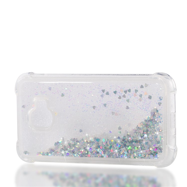 Dynamic Glitter Powder Sequins TPU Shockproof Case for Samsung Galaxy J2 Pro 2018 - Silver-7