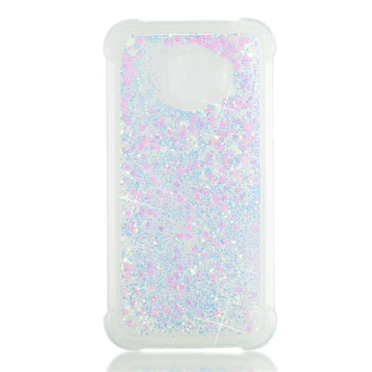 Dynamic Glitter Powder Sequins TPU Shockproof Case Shell for Samsung Galaxy J2 Pro 2018 - Pink-4