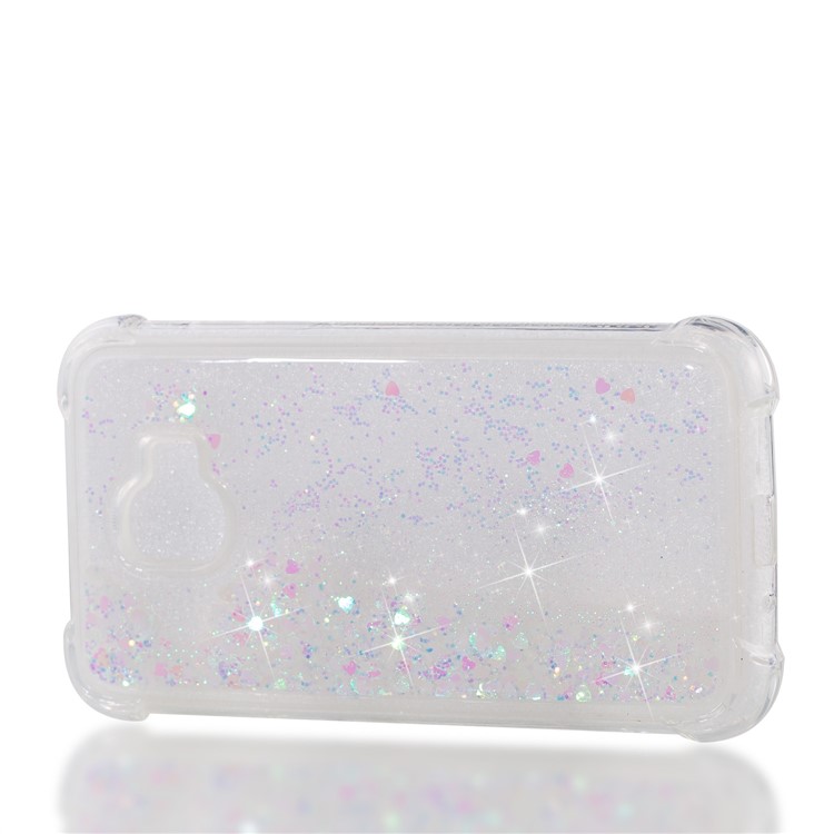 Dynamic Glitter Powder Sequins TPU Shockproof Case Shell for Samsung Galaxy J2 Pro 2018 - Pink-7