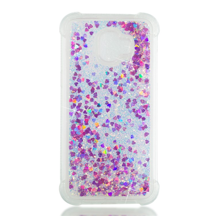 Dynamic Glitter Powder Sequins TPU Shockproof Case Phone Shell for Samsung Galaxy J2 Pro 2018 - Rose-4