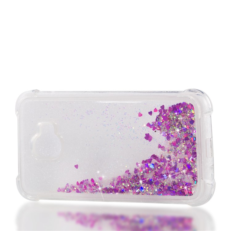 Dynamic Glitter Powder Sequins TPU Shockproof Case Phone Shell for Samsung Galaxy J2 Pro 2018 - Rose-7