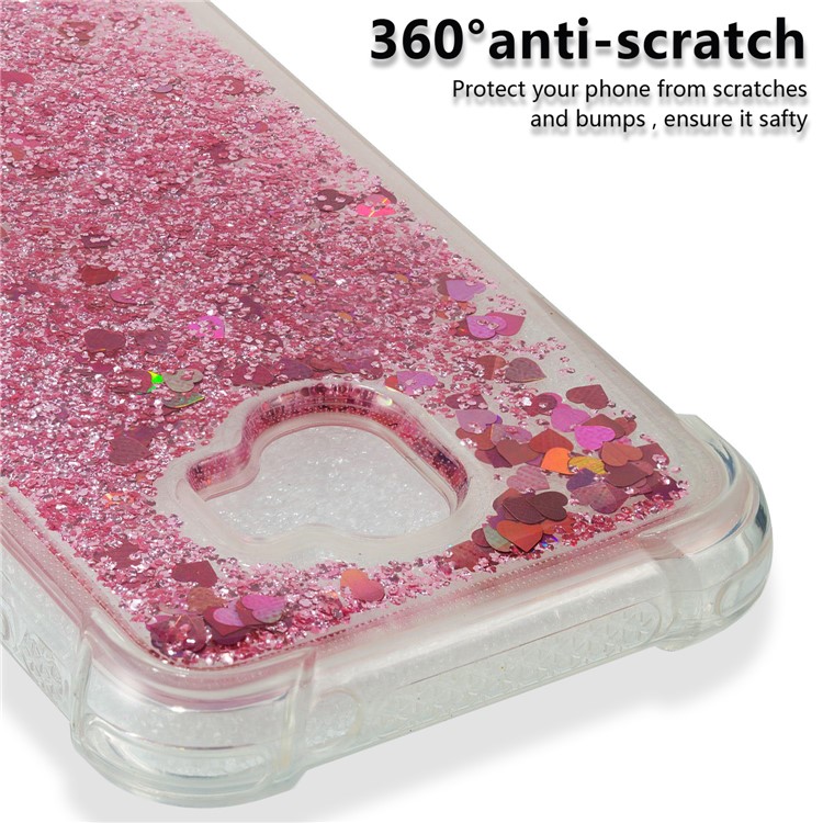 Dynamic Glitter Powder Sequins TPU Shockproof Cover Case for Samsung Galaxy J2 Pro 2018 - Rose Gold-3