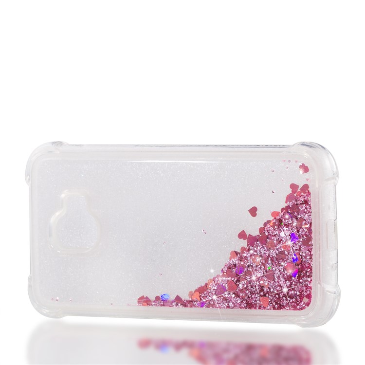 Dynamic Glitter Powder Sequins TPU Shockproof Cover Case for Samsung Galaxy J2 Pro 2018 - Rose Gold-7