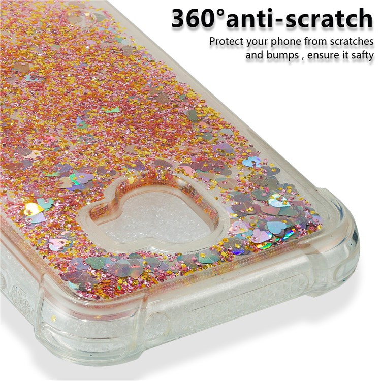 Dynamic Glitter Powder Sequins TPU Shockproof Protection Case for Samsung Galaxy J2 Pro 2018 - Gold-3