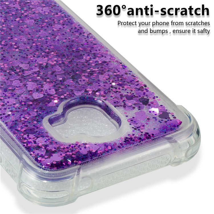 Dynamic Glitter Powder Sequins TPU Shockproof Shell Cover Case for Samsung Galaxy J2 Pro 2018 - Purple-3