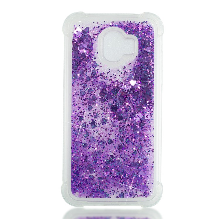 Dynamic Glitter Powder Sequins TPU Shockproof Shell Cover Case for Samsung Galaxy J2 Pro 2018 - Purple-4