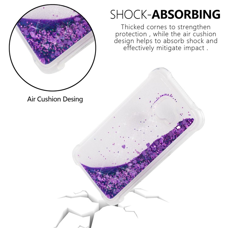 Dynamic Glitter Powder Sequins TPU Shockproof Shell Cover Case for Samsung Galaxy J2 Pro 2018 - Purple-6