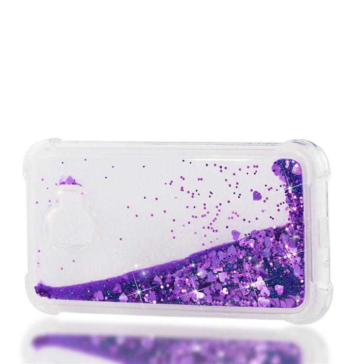 Dynamic Glitter Powder Sequins TPU Shockproof Shell Cover Case for Samsung Galaxy J2 Pro 2018 - Purple-7