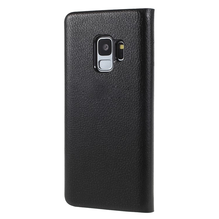 Flip PU Leather Card Holder Case for Samsung Galaxy S9 G960 - Black-3
