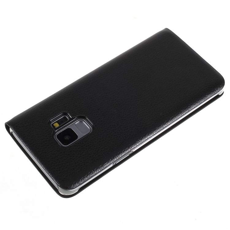 Flip PU Leather Card Holder Case for Samsung Galaxy S9 G960 - Black-4