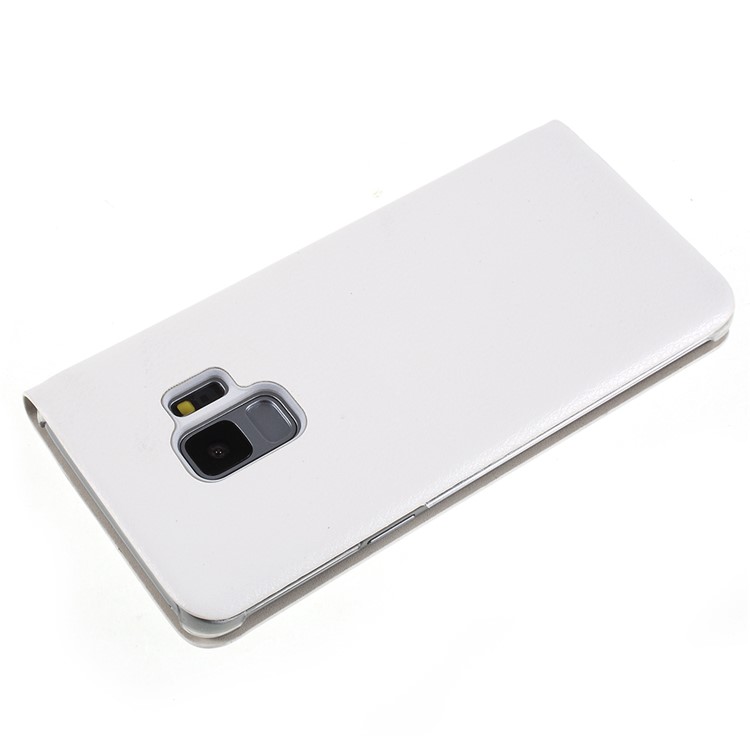 Flip PU Leather Card Holder Cover for Samsung Galaxy S9 G960 - White-4
