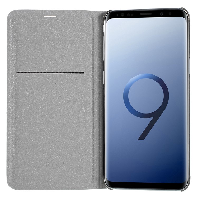 Flip PU Leather Card Holder Shell for Samsung Galaxy S9 G960 - Silver-5