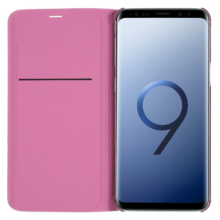 Flip PU Leather Card Holder Phone Case for Samsung Galaxy S9 G960 - Pink-5
