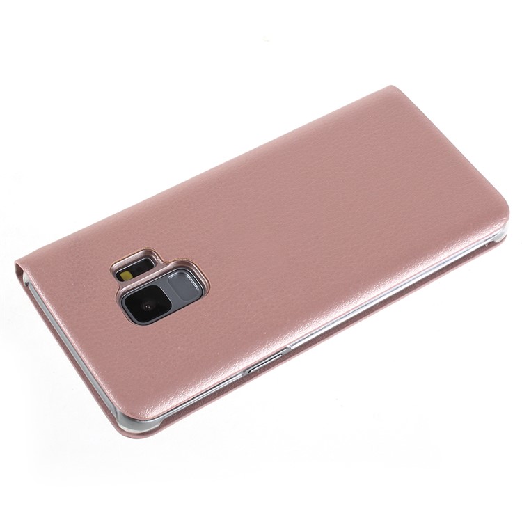 Folio PU Leather Phone Cover with Card Slot for Samsung Galaxy S9 G960 - Rose Gold-4