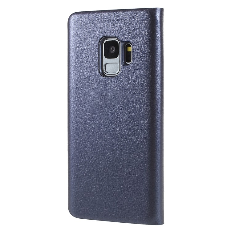 Flip PU Leather Card Holder Case Protector for Samsung Galaxy S9 G960 - Dark Blue-3