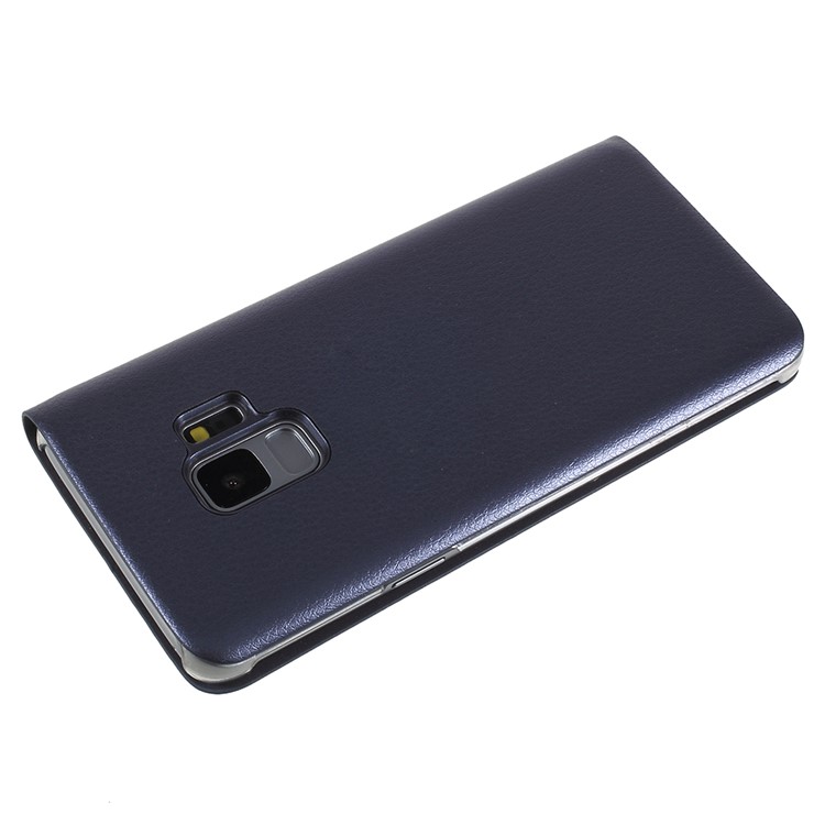 Flip PU Leather Card Holder Case Protector for Samsung Galaxy S9 G960 - Dark Blue-4