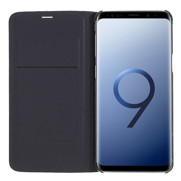 Flip PU Leather Card Holder Case Protector for Samsung Galaxy S9 G960 - Dark Blue-5