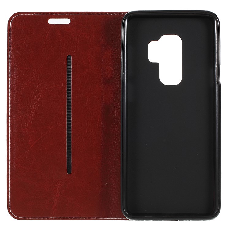 Contrast Color Auto-absorbed Card Slot Leather Stand Case for Samsung Galaxy S9 Plus SM-G965 - Black-9