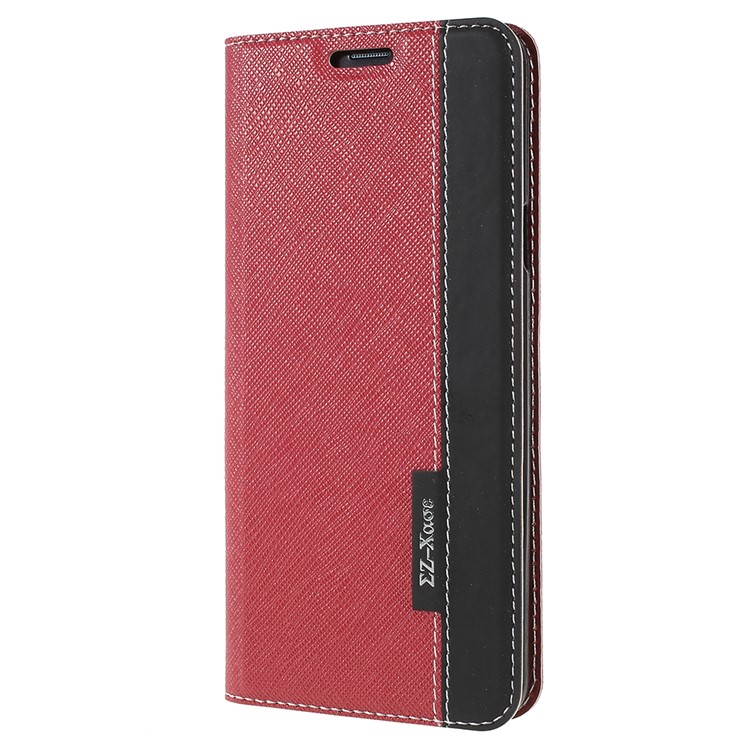 Contrast Color Auto-absorbed Card Slot Leather Stand Cover for Samsung Galaxy S9 Plus SM-G965 - Red-2