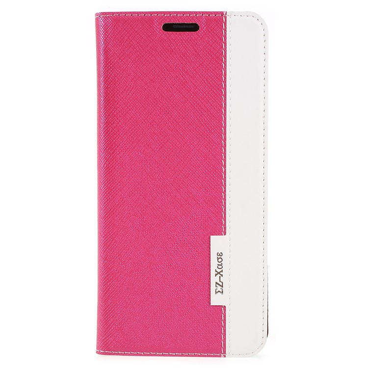 Contrast Color Auto-absorbed Card Slot Leather Stand Shell for Samsung Galaxy S9+ SM-G965 - Rose-1