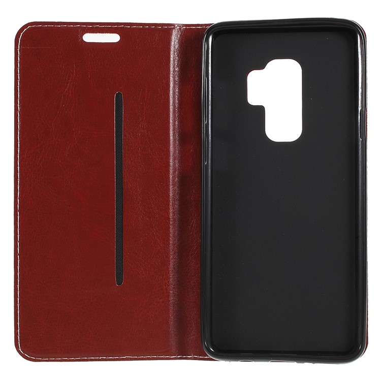 Contrast Color Auto-absorbed Card Slot Leather Stand Shell for Samsung Galaxy S9+ SM-G965 - Rose-7