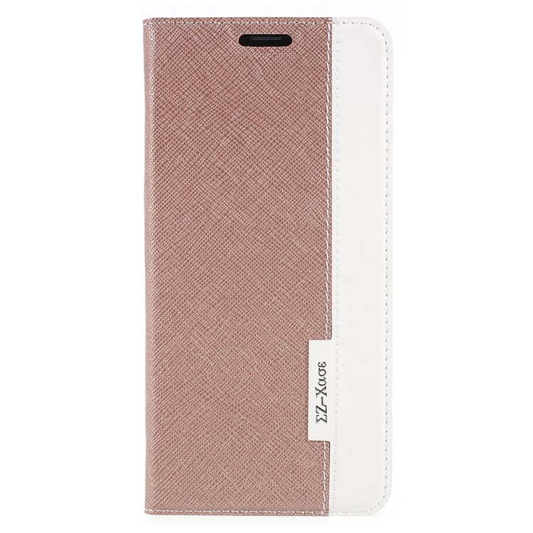 Contrast Color Auto-absorbed Card Slot Leather Stand Casing for Samsung Galaxy S9+ SM-G965 - Gold-1