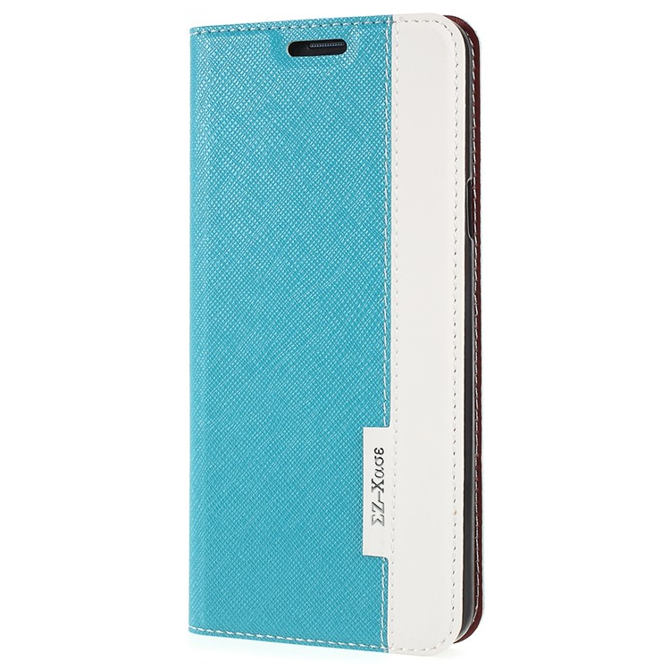Contrast Color Auto-absorbed Card Slot Leather Stand Mobile Phone Case for Samsung Galaxy S9+ SM-G965 - Blue-2