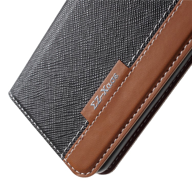 Contrast Color Auto-absorbed Card Slot Leather Stand Case for Samsung Galaxy S9 SM-G960 - Black-7
