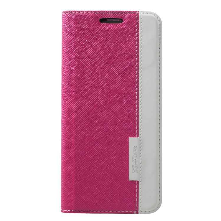 Contrast Color Auto-absorbed Card Slot Leather Stand Cover for Samsung Galaxy S9 SM-G960 - Rose-1