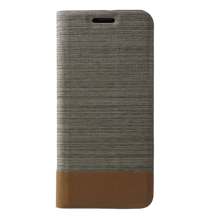 Contrast Color Canvas Texture Leather Mobile Case for Samsung Galaxy S9 SM-G960 - Dark Grey-1