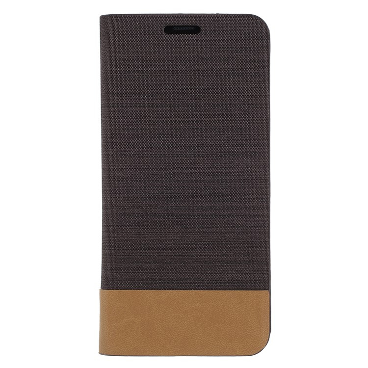 Contrast Color Canvas Texture Leather Case for Samsung Galaxy S9+ SM-G965 - Black-3