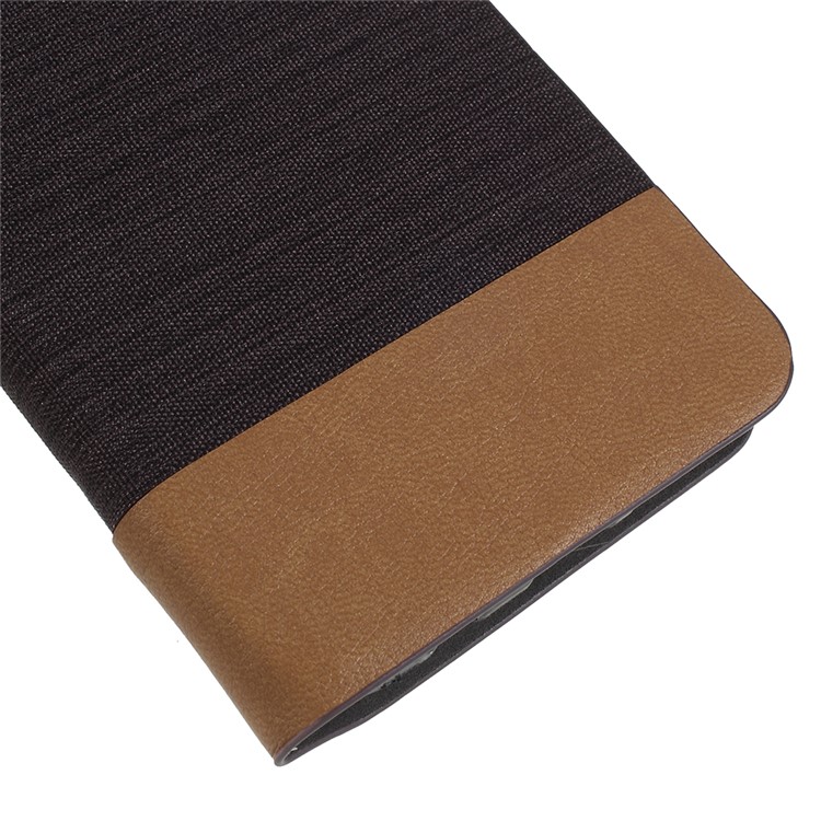 Contrast Color Canvas Texture Leather Case for Samsung Galaxy S9+ SM-G965 - Black-4