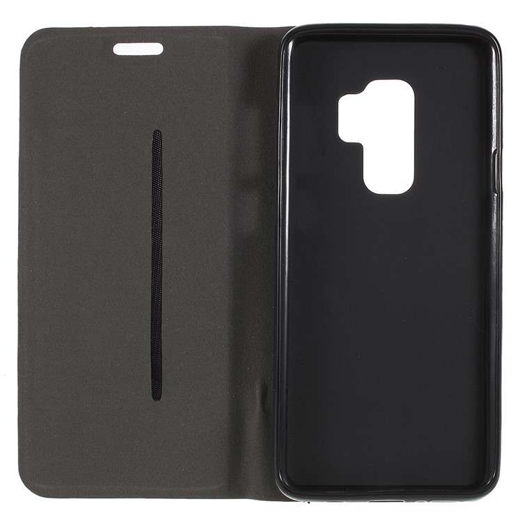 Contrast Color Canvas Texture Leather Case for Samsung Galaxy S9+ SM-G965 - Black-9