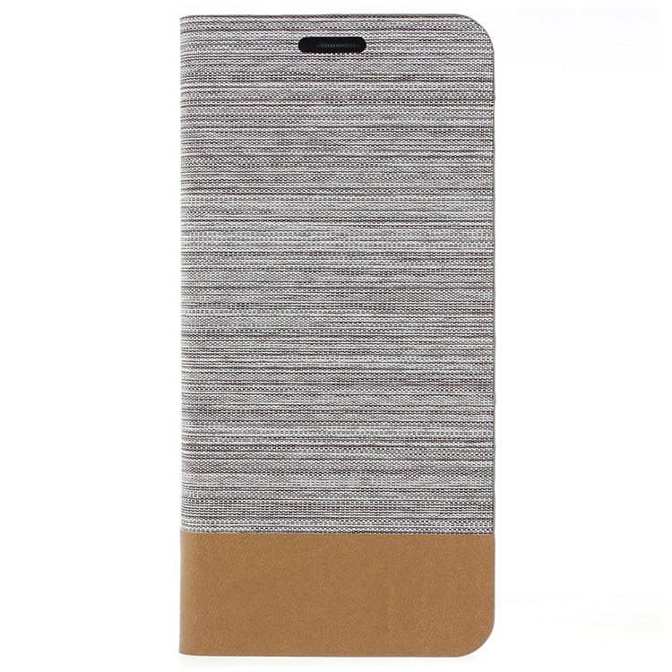 Contrast Color Canvas Texture Leather Cover for Samsung Galaxy S9+ SM-G965 - Light Grey-1